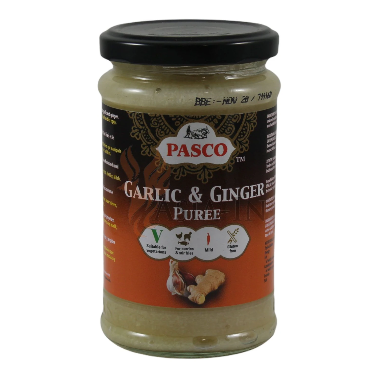 Knoblauch & Ingwer Puree, Pasco 270g 3 Knoblauch & Ingwer Puree, Pasco 270g