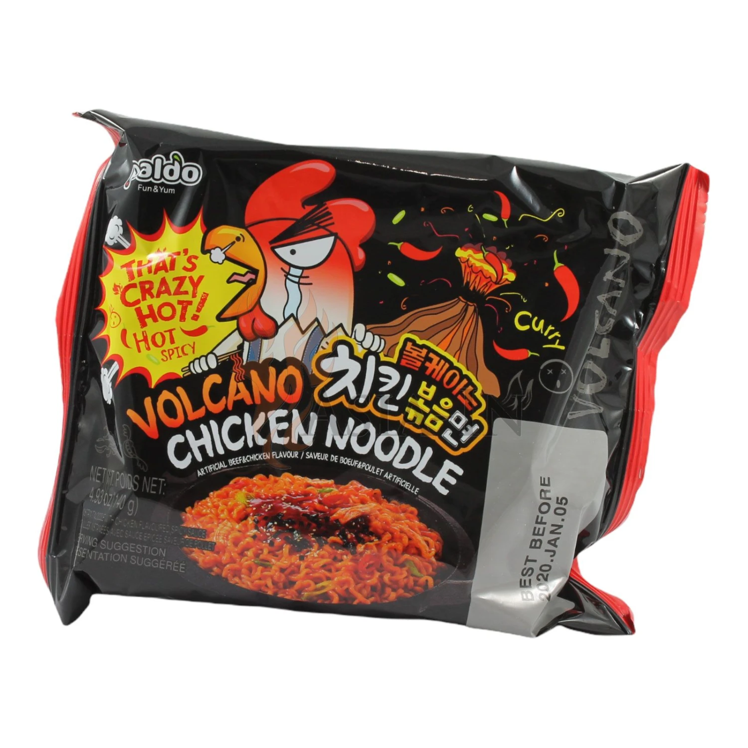 Paldo Volcano Chicken Instant Nudeln Super Scharf 140g 4 Paldo Volcano Chicken Instant Nudeln Super Scharf 140g – Bild 2