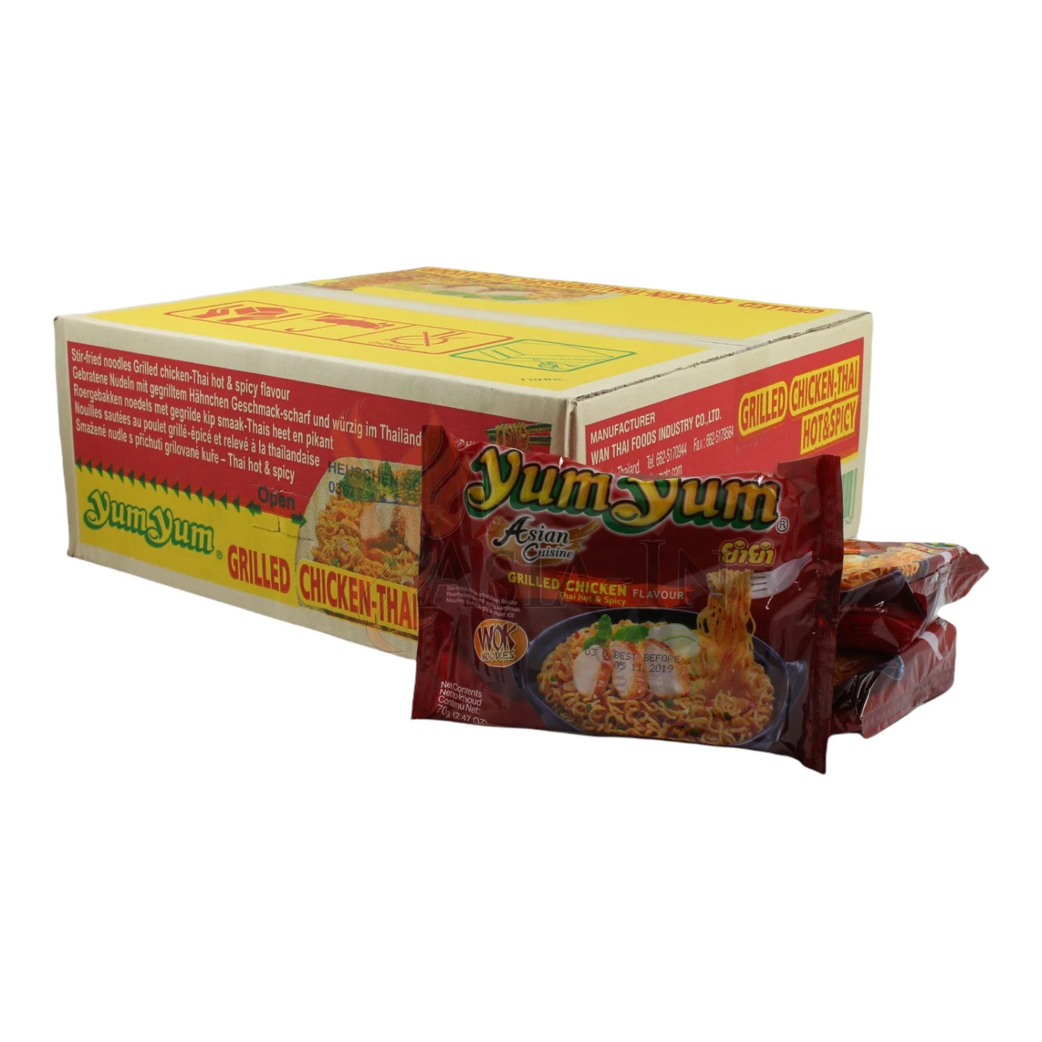 YumYum Grilled Chicken, Thai Hot & Spicy Wok Nudeln 30x70g 2,1kg 3 YumYum Grilled Chicken, Thai Hot & Spicy Wok Nudeln 30x70g 2,1kg